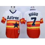 Men's Houston Astros #7 Craig Biggio Orange Cool Base Cooperstown Collection Jersey