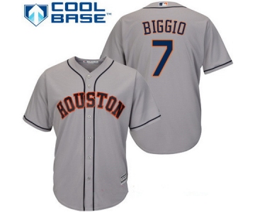 Youth Houston Astros #7 Craig Biggio Retired Gray Road Stitched MLB Majestic Cool Base Jersey