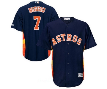 Youth Houston Astros #7 Craig Biggio Retired Navy Blue Stitched MLB Majestic Cool Base Jersey