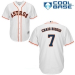 Youth Houston Astros #7 Craig Biggio Retired White Home Stitched MLB Majestic Cool Base Jersey