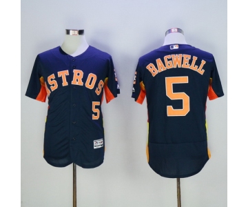 Men's Houston Astros #5 Jeff Bagwell Retired Navy Blue 2016 Flexbase Majestic Baseball Jersey