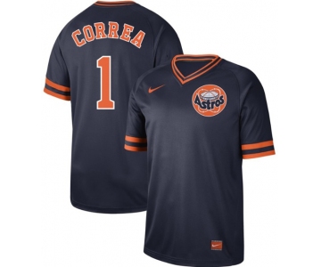 Astros #1 Carlos Correa Navy Authentic Cooperstown Collection Stitched Baseball Jersey