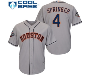 Astros #4 George Springer Grey New Cool Base 2019 World Series Bound Stitched Baseball Jersey