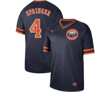 Astros #4 George Springer Navy Authentic Cooperstown Collection Stitched Baseball Jersey