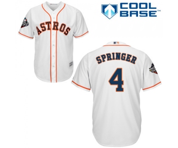 Astros #4 George Springer White New Cool Base 2019 World Series Bound Stitched Baseball Jersey