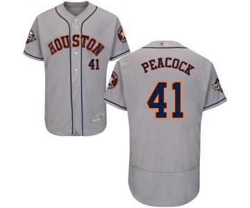 Astros #41 Brad Peacock Grey Flexbase Authentic Collection 2019 World Series Bound Stitched Baseball Jersey