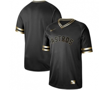 Astros Blank Black Gold Authentic Stitched Baseball Jersey