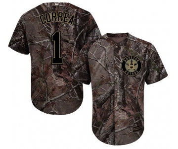 Houston Astros #1 Carlos Correa Camo Realtree Collection Cool Base Stitched MLB Jersey