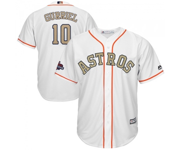 Houston Astros #10 Yuli Gurriel White 2018 Gold Program Cool Base Stitched MLB Jersey