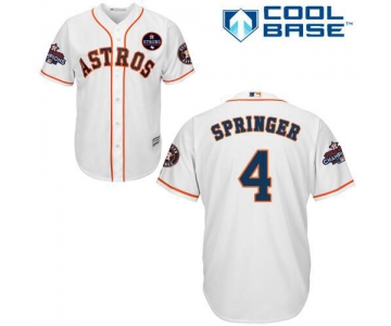 Houston Astros #4 George Springer White New Cool Base 2017 World Series Champions Stitched MLB Jersey