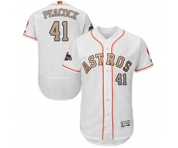 Houston Astros #41 Brad Peacock White FlexBase Authentic 2018 Gold Program Cool Base Stitched MLB Jersey