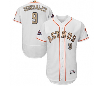 Houston Astros #9 Marwin Gonzalez White FlexBase Authentic 2018 Gold Program Cool Base Stitched MLB Jersey