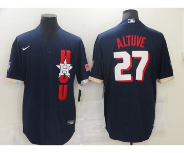 Men Houston Astros 27 Altuve Blue 2021 All Star Game Nike MLB Jersey