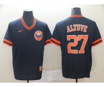 Men Houston Astros 27 Altuve Blue Game Throwback Nike 2022 MLB Jersey