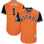 Men's Houston Astros 1 Carlos Correa I Am Groot Majestic Orange 2018 Players' Weekend Authentic Jersey