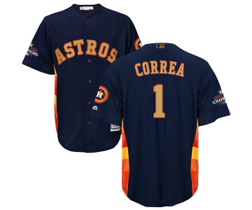 Men's Houston Astros #1 Carlos Correa Navy Blue 2018 Gold Program Cool Base Stitched MLB Jersey