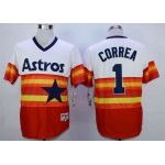 Men's Houston Astros #1 Carlos Correa Orange Cool Base Cooperstown Collection Jersey