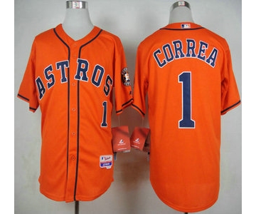 Men's Houston Astros #1 Carlos Correa Orange Jersey