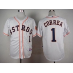 Men's Houston Astros #1 Carlos Correa White Jersey