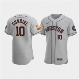 Men's Houston Astros #10 Yuli Gurriel Gray 60th Anniversary Flex Base Stitched Baseball Jersey