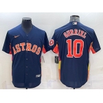Men's Houston Astros #10 Yuli Gurriel Navy Blue With Patch Stitched MLB Cool Base Nike Jersey