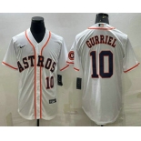 Men's Houston Astros #10 Yuli Gurriel Number White With Patch Stitched MLB Cool Base Nike Jersey