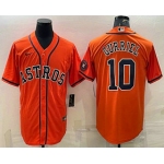 Men's Houston Astros #10 Yuli Gurriel Orange With Patch Stitched MLB Cool Base Nike Jersey
