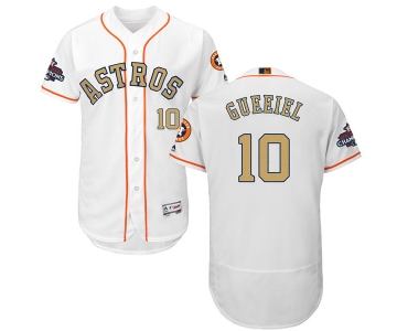 Men's Houston Astros #10 Yuli Gurriel White 2018 Gold Program Flexbase Stitched MLB Jersey