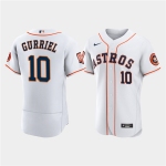 Men's Houston Astros #10 Yuli Gurriel White 60th Anniversary Flex Base Stitched Baseball Jersey