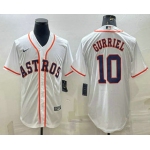 Men's Houston Astros #10 Yuli Gurriel White Stitched MLB Cool Base Nike Jersey