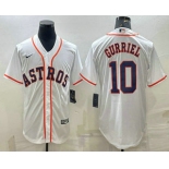 Men's Houston Astros #10 Yuli Gurriel White Stitched MLB Cool Base Nike Jersey