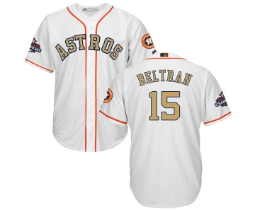 Men's Houston Astros #15 Carlos Beltran White 2018 Gold Program Cool Base Stitched MLB Jersey