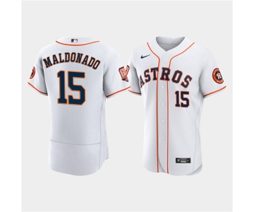 Men's Houston Astros #15 Martín Maldonado White 60th Anniversary Flex Base Stitched Baseball Jersey