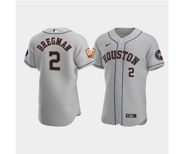 Men's Houston Astros #2 Jose Altuve Gray 60th Anniversary Flex Base Stitched Baseball Jersey