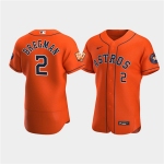 Men's Houston Astros #2 Jose Altuve Orange 60th Anniversary Flex Base Stitched Baseball Jersey