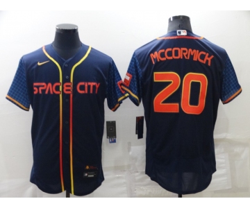 Men's Houston Astros #20 Chas McCormick 2022 Navy Blue City Connect Flex Base Stitched Baseball Jersey