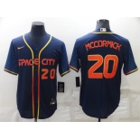 Men's Houston Astros #20 Chas McCormick Number 2022 Navy Blue City Connect Cool Base Stitched Jersey