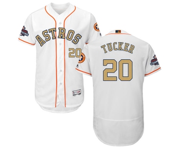 Men's Houston Astros #20 Preston Tucker White 2018 Gold Program Flexbase Stitched MLB Jersey