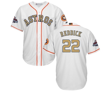 Men's Houston Astros #22 Josh Reddick White 2018 Gold Program Cool Base Stitched MLB Jersey