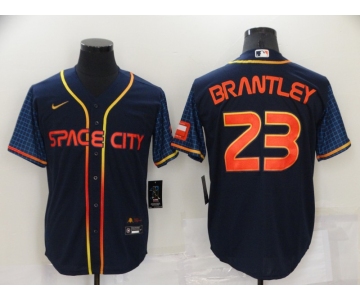 Men's Houston Astros #23 Michael Brantley 2022 Navy City Connect Cool Base Stitched Jersey