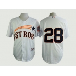 Men's Houston Astros #28 Colby Rasmus 1972 White Turn Back The Clock Jersey