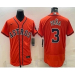 Men's Houston Astros #3 Jeremy Pena Orange Stitched MLB Flex Base Nike Jersey