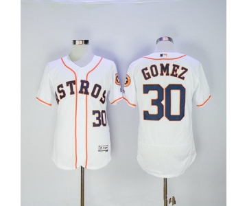 Men's Houston Astros #30 Carlos Gomez White Home Stitched MLB 2016 Majestic Flex Base Jersey