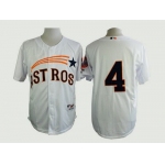 Men's Houston Astros #4 George Springer 1972 White Turn Back The Clock Jersey