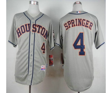 Men's Houston Astros #4 George Springer Gray Jersey