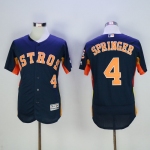 Men's Houston Astros #4 George Springer Navy Blue 2016 Flexbase Majestic Baseball Jersey