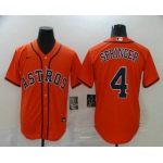 Men's Houston Astros #4 George Springer Orange Stitched MLB Cool Base Nike Jersey