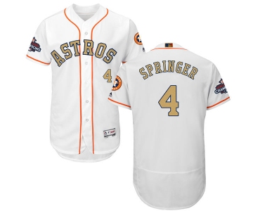 Men's Houston Astros #4 George Springer White 2018 Gold Program Flexbase Stitched MLB Jersey