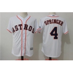 Men's Houston Astros #4 George Springer White Home Stitched MLB Majestic Cool Base Jersey