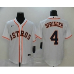 Men's Houston Astros #4 George Springer White Stitched MLB Cool Base Nike Jersey